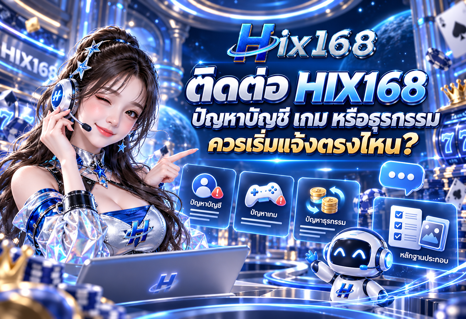 ติดต่อ HIX168 ปัญหาบัญชี เกม หรือธุรกรรม ควรเริ่มแจ้งตรงไหน?